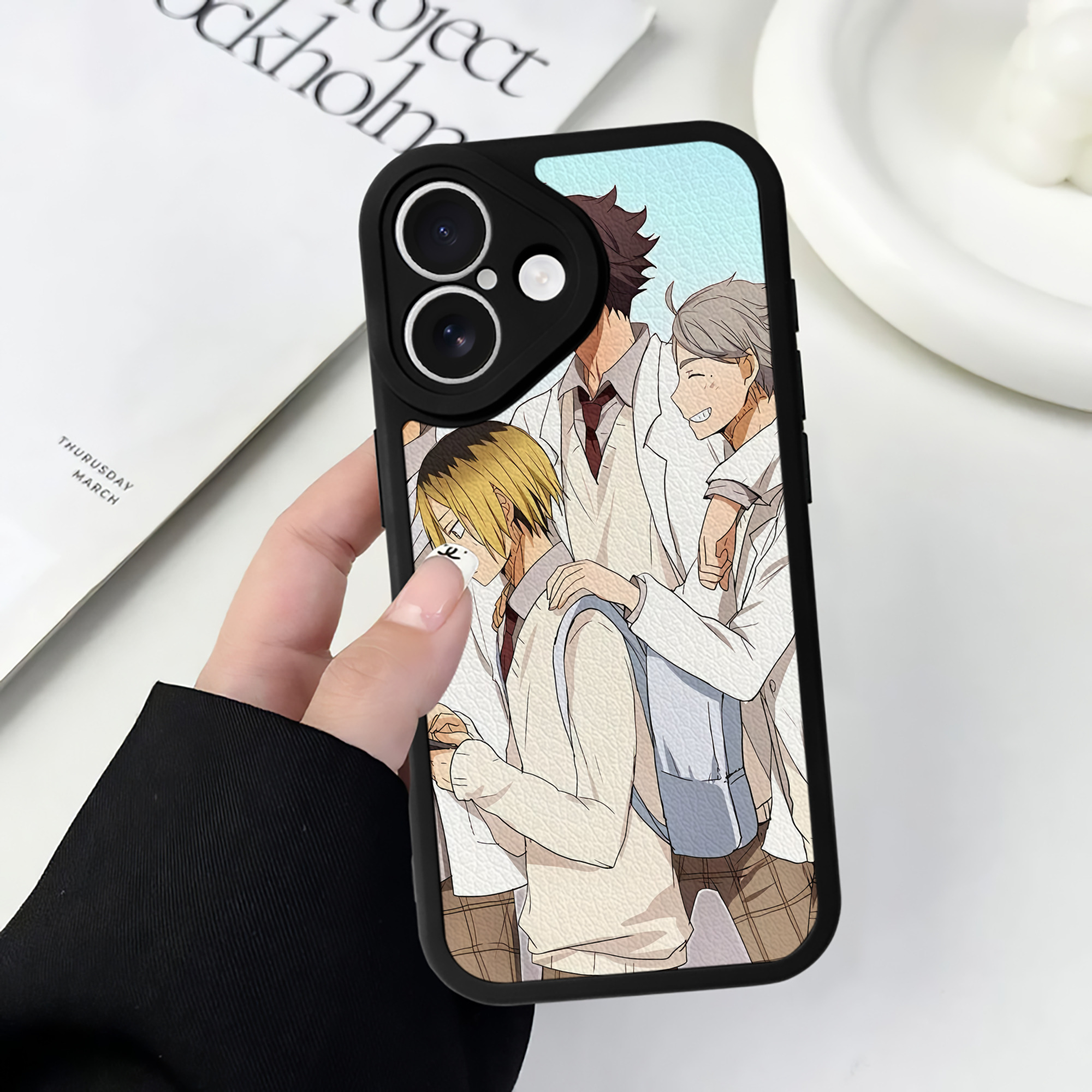 （画像用） ハイキュー!! Haikyu!! 【iPhone 16シリーズ対応】シリコンスマホケース（レザー調） 材質：シリコン